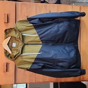 Nike: Windrunner Hooded Jacket, Black & Drab Green, Men's XL